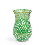 Jessa Glass Green Mosaic Vase