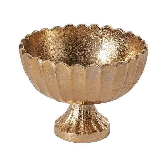 gold scallop edge compote vase 