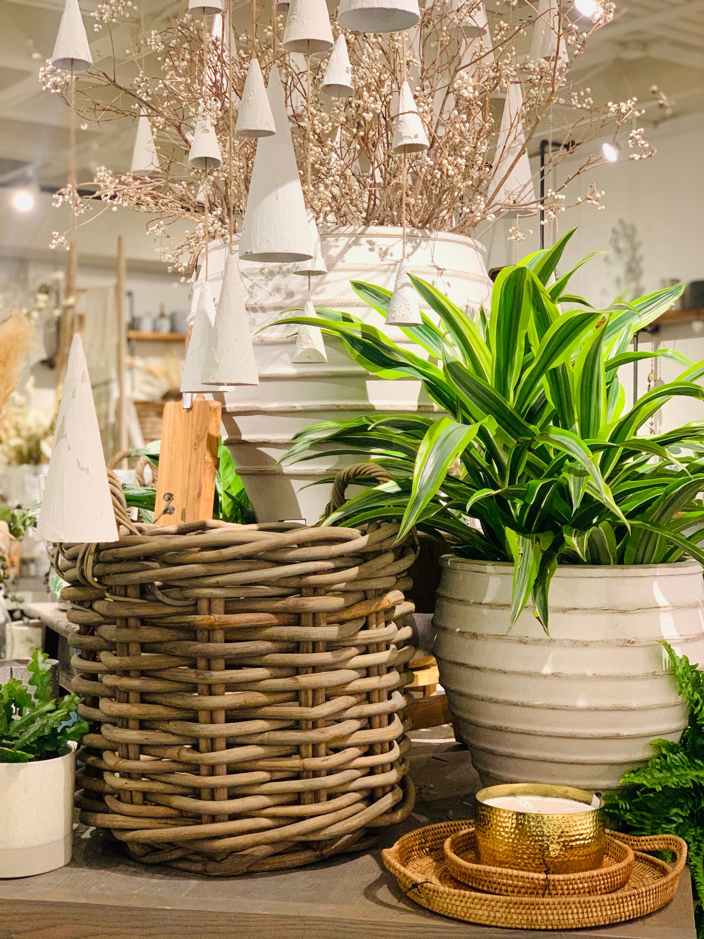 Cabana Collection Ratan Woven Wood Basket & Bowl - Colonial House of Flowers | bespoke floral design + online shop | Atlanta, Georgia