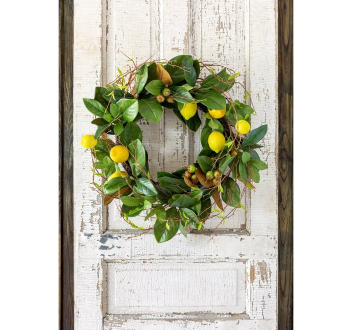 Lemon & Magnolia Leaf Wreath - Colonial House of Flowers | bespoke floral design + online shop | Atlanta, Georgia