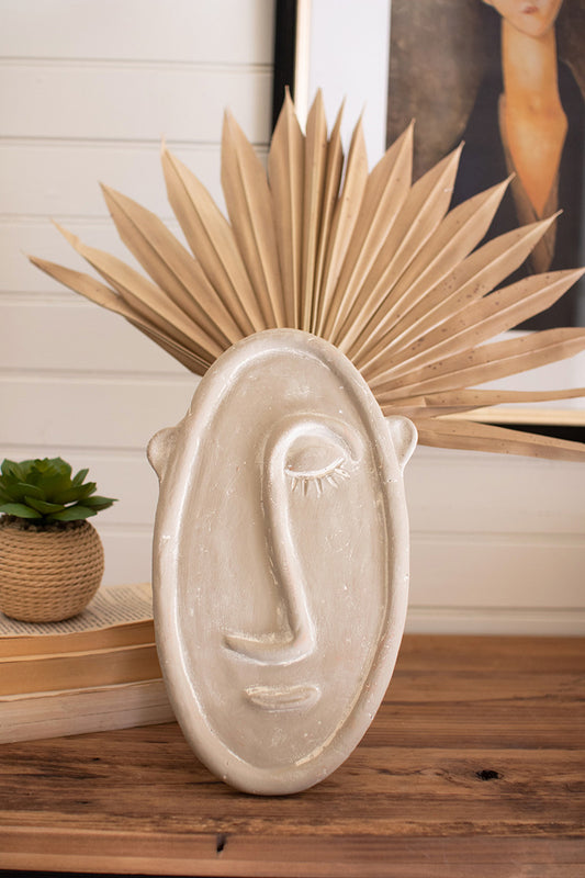 Modern Face Clay Bud Vase By Kalalou