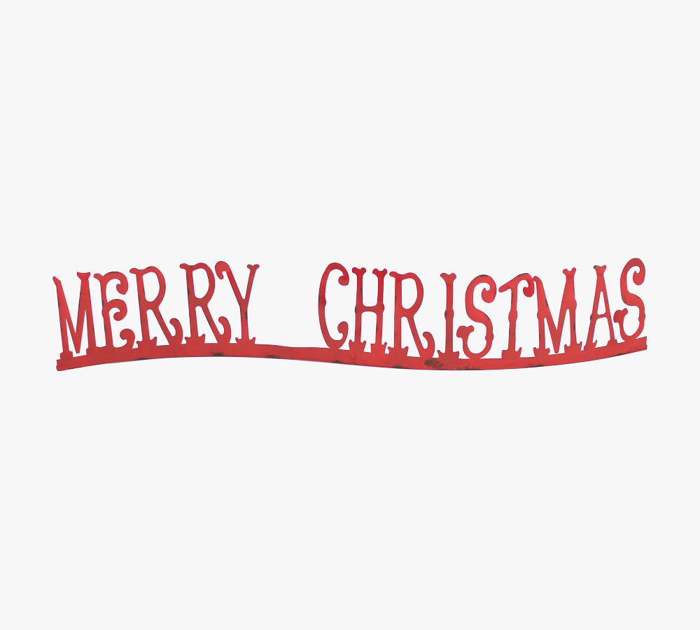 Merry Christmas Sign, 34"L X 6"H