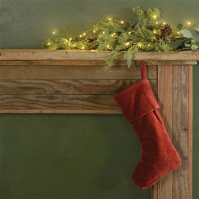 Velvet Christmas Stocking, Red