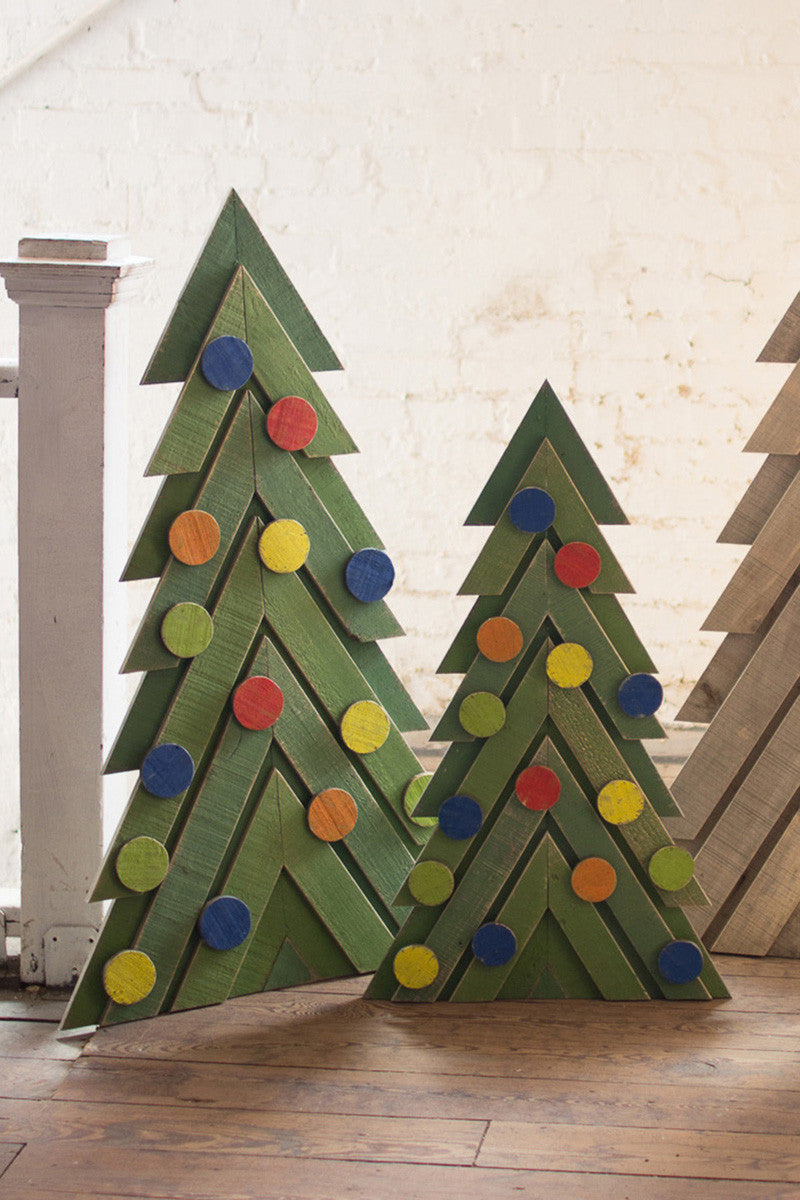 Wooden Christmas Trees, Set of 2