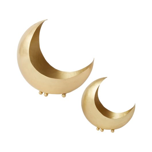 two-gold-crescent-moon-shadow-planters-on-white-background