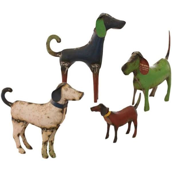Reclaimed Metal Dogs, Set of 4