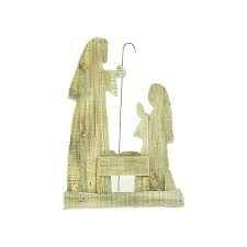 Wood Nativity With Stand