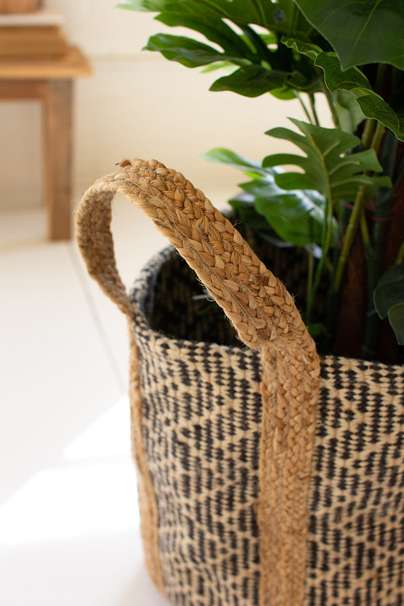 Woven Jute Basket With Handles