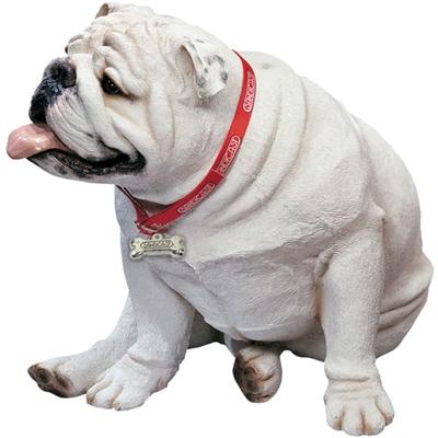Life Size Large Bulldog, White